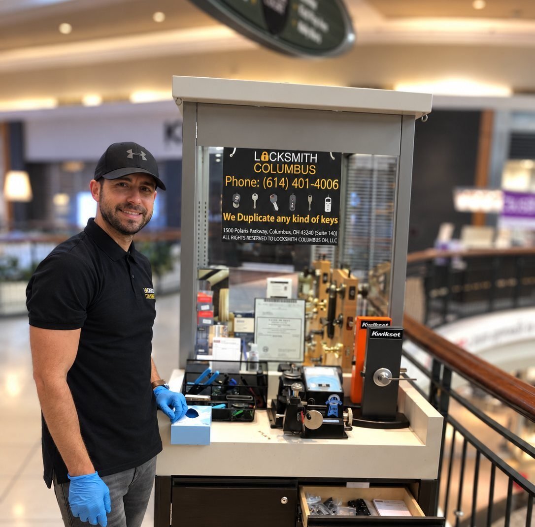 Shai, owner of Locksmith Columbus OH, at the Polaris kiosk on opening day.